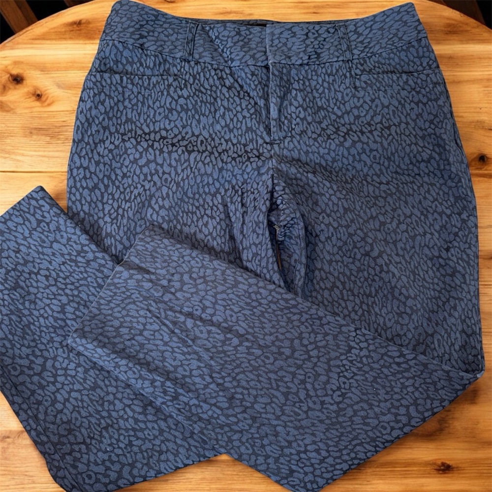 Banana Republic Women's Blue Cheetah Jackson Fit Pants Size 6P